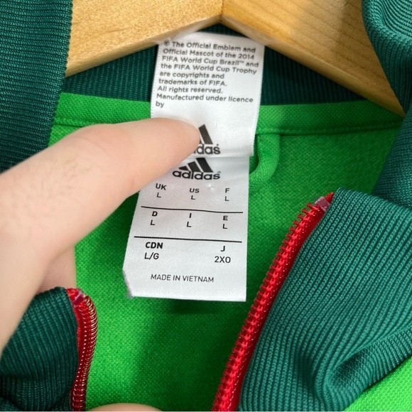 Adidas Jacket Mens Large Green 2014 Brazil Viva Mexico World Cup Zip Track Sport - Picture 5 of 16